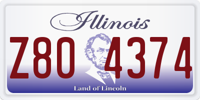 IL license plate Z804374