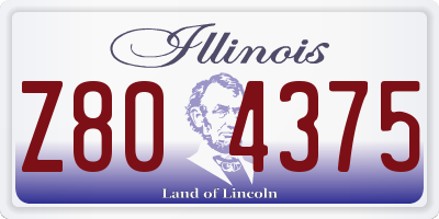 IL license plate Z804375