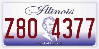 IL license plate Z804377