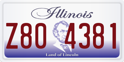 IL license plate Z804381