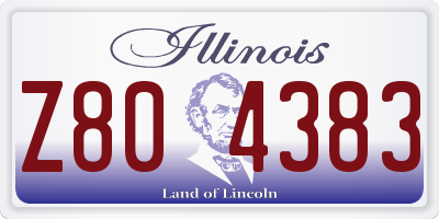 IL license plate Z804383