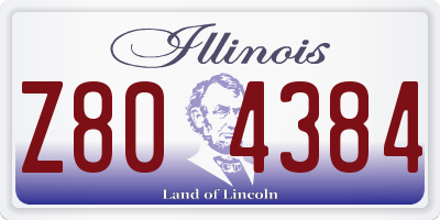 IL license plate Z804384