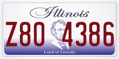 IL license plate Z804386