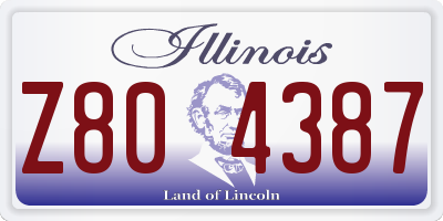 IL license plate Z804387