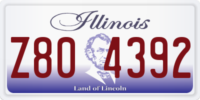 IL license plate Z804392