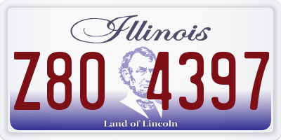 IL license plate Z804397