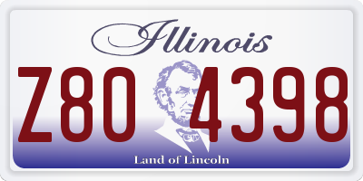 IL license plate Z804398