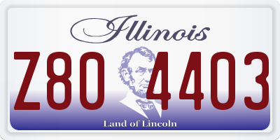 IL license plate Z804403