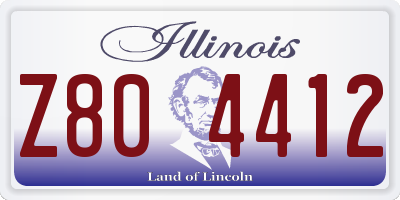 IL license plate Z804412