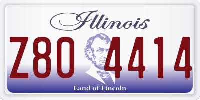 IL license plate Z804414