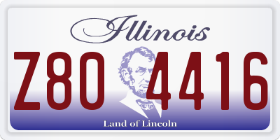IL license plate Z804416