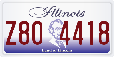 IL license plate Z804418