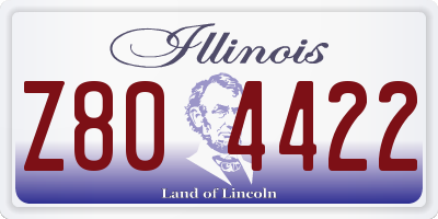 IL license plate Z804422