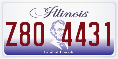 IL license plate Z804431
