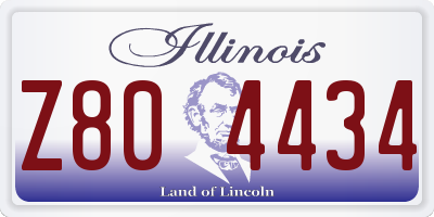 IL license plate Z804434
