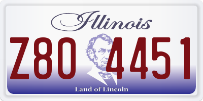 IL license plate Z804451