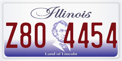 IL license plate Z804454