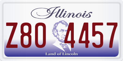IL license plate Z804457