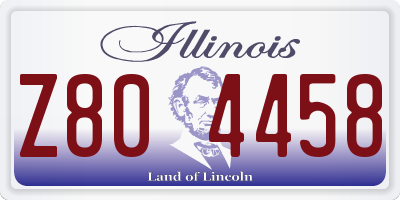IL license plate Z804458