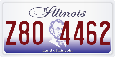 IL license plate Z804462