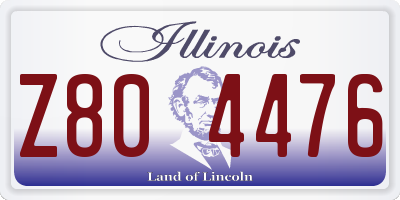 IL license plate Z804476