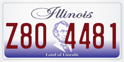 IL license plate Z804481