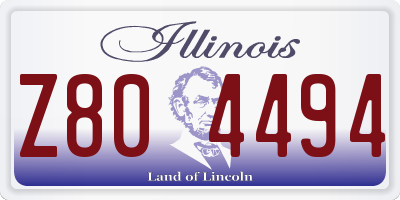 IL license plate Z804494