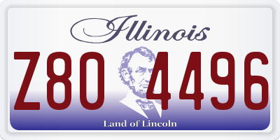 IL license plate Z804496