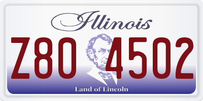 IL license plate Z804502