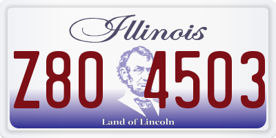 IL license plate Z804503
