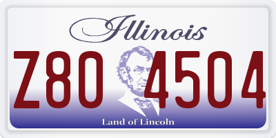 IL license plate Z804504