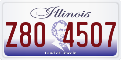 IL license plate Z804507