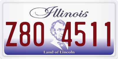 IL license plate Z804511
