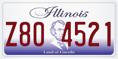 IL license plate Z804521