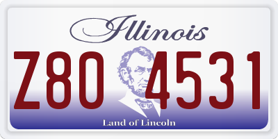 IL license plate Z804531
