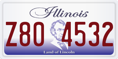 IL license plate Z804532