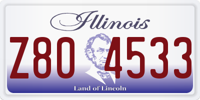 IL license plate Z804533