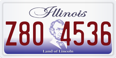 IL license plate Z804536