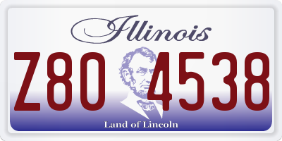 IL license plate Z804538