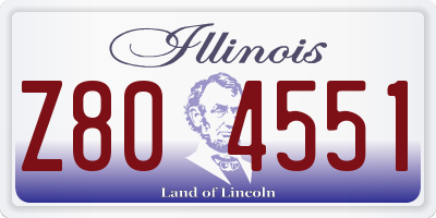 IL license plate Z804551