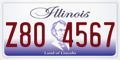 IL license plate Z804567