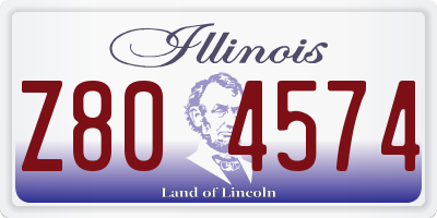 IL license plate Z804574