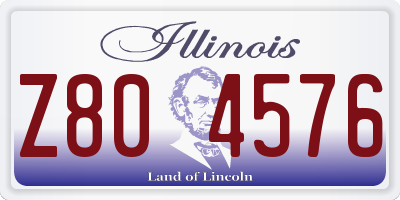 IL license plate Z804576
