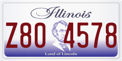 IL license plate Z804578