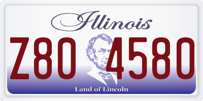 IL license plate Z804580