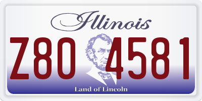 IL license plate Z804581