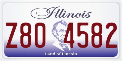 IL license plate Z804582