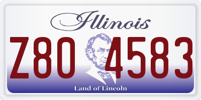 IL license plate Z804583