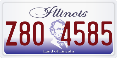 IL license plate Z804585