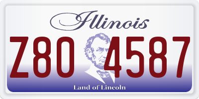 IL license plate Z804587
